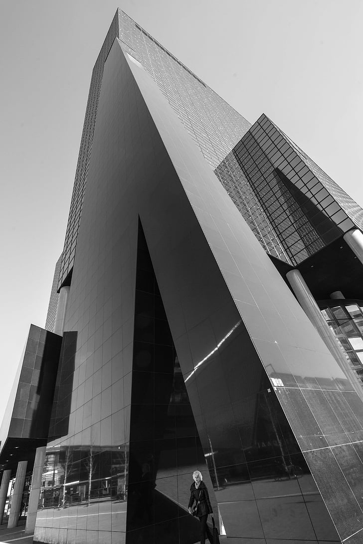 Rotterdam, svart-hvitt, bygge