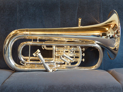 eufonium, messing instrument, instrumentet, ark, musikk, musikkinstrument, bugle