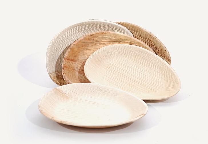кръг, плочи, палмови листа, материал, кухненски порцеланови, дървени, дърво - материал