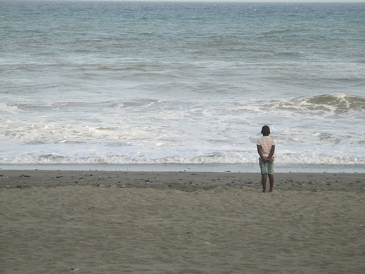 child, beach, to watch, sea