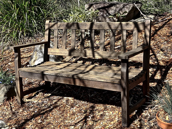 Sitz, Sitzbank, im freien, aus Holz, Garten, Private