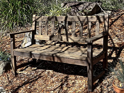 sedež, klopi, na prostem, lesene, vrt, zasebno