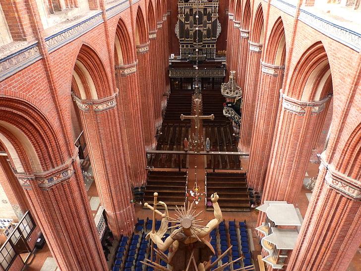 Kilise, Wismar, Mecklenburg, tarihsel olarak, tuğla Gotik, ayağı, Tek sıra halinde
