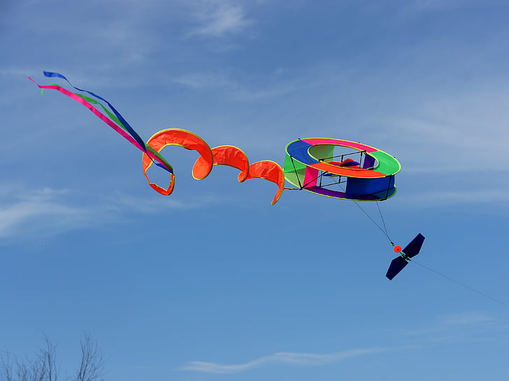 kite, fly, summer, sky, fun, outdoor, joy
