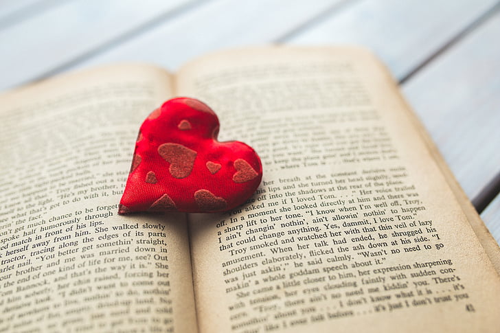 หัวใจ, ความรัก, หนังสือ, อ่าน, คำ, พิมพ์ผิด, รูปแบบตัวอักษร