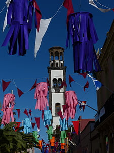 estrada, beco, decorado, Santa cruz, Tenerife, festival de rua