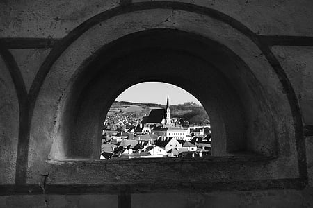 της Τσεχίας krumlov, Εκκλησία, Δημοκρατία της Τσεχίας, μακρινή θέα, πόλη