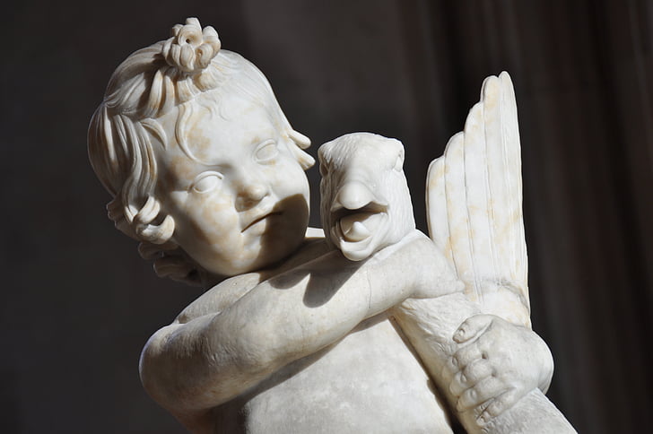 antichità romane, bambino, Statua, marmo, oca, Louvre, Museo