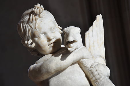 римские древности, ребенок, Статуя, мрамор, Оса, Лувр, Музей