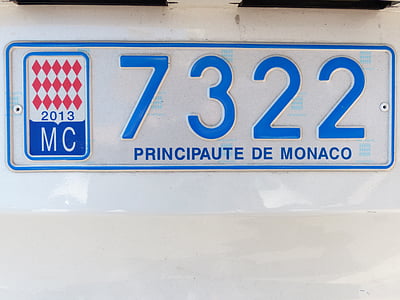 ナンバー プレート, モナコ, 自動, シールド, 承認, 登録, 車のナンバー プレート