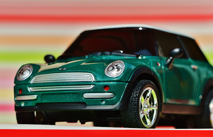 Mini cooper, automatisk, modell, kjøretøy, Mini, grønn
