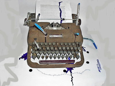 arte, escultura, objeto, máquina de escribir, poema sin fin, Sammis alcanzadores, literatura