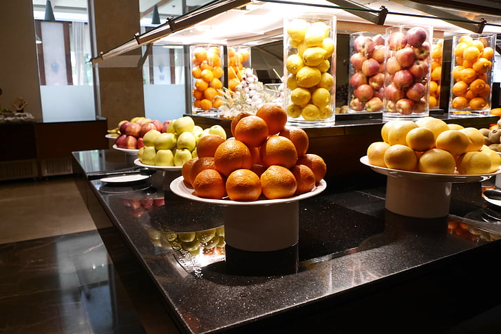 frukt, Apple, oransje, buffet, sunn, spise, deilig