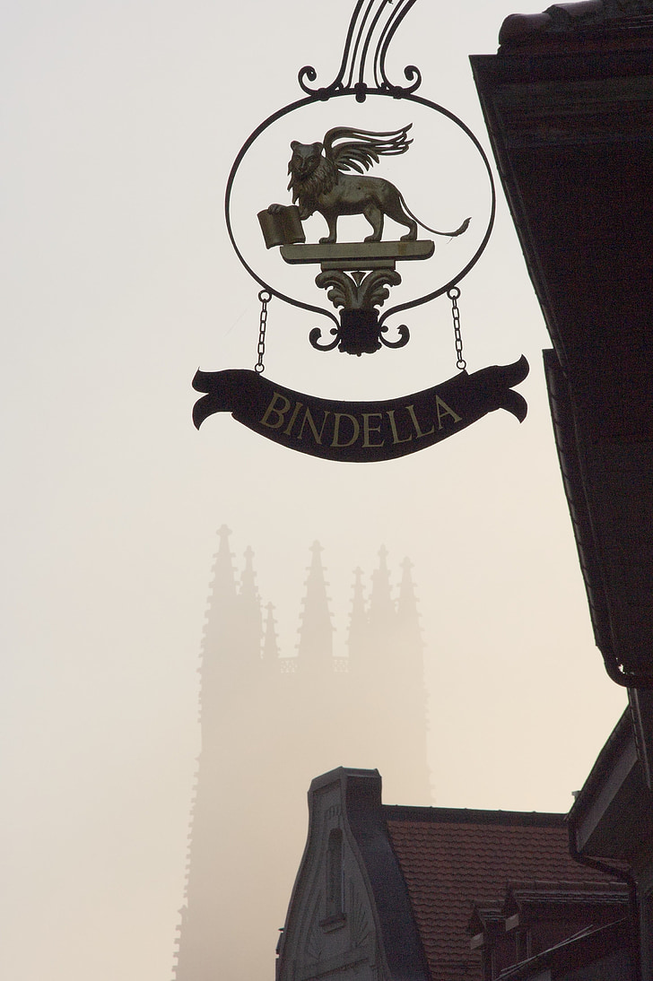 mũi shield, quảng cáo, thành phố, sương mù