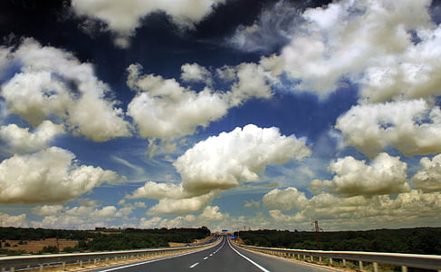 Road, molnet, Turkiet, naturen, moln, blå, sammansättning
