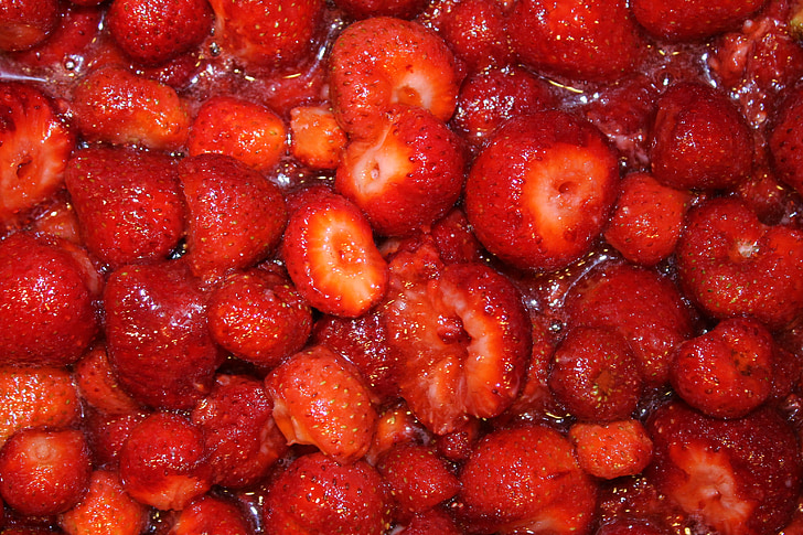 φράουλες, κόκκινο, φρούτα, νόστιμα