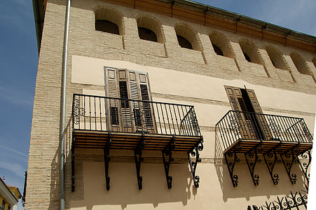 Spanje, Lorca, balkons, rolluiken, Andalusië