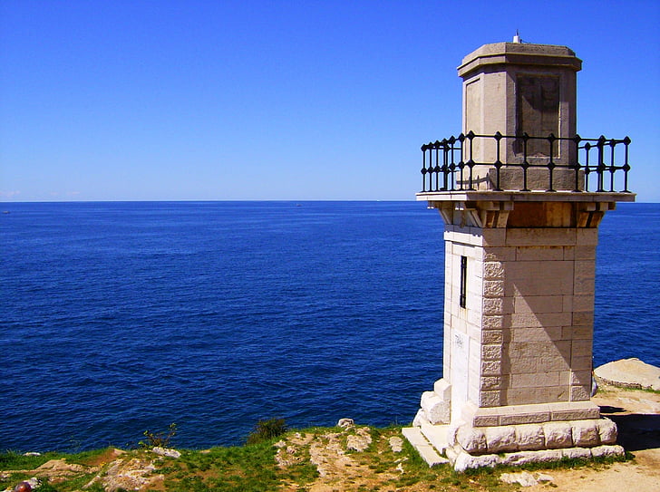 lighthouse, adriatic sea, south, sea, sky, summer, mediterranean