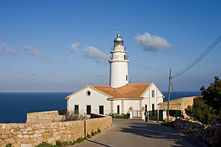 Lighthouse, Mallorca, Balearerna, havet, kusten, arkitektur