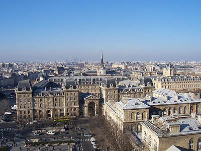 paris, view, city, france, overview, panoramic view over paris, city view