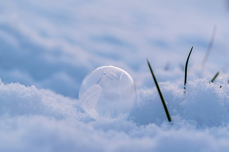 Мильна бульбашка, іній, взимку, сніг, холодної, заморожені міхур, eiskristalle