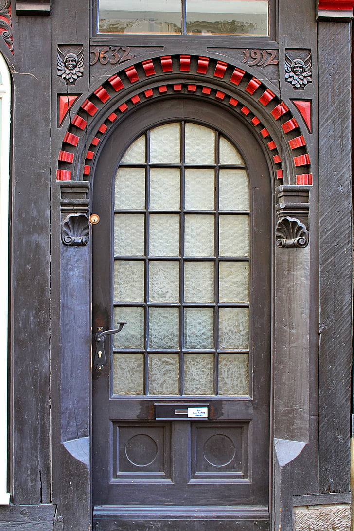 porta de fusta, vell, Històricament, edat mitjana, l'entrada, arquitectura, porta