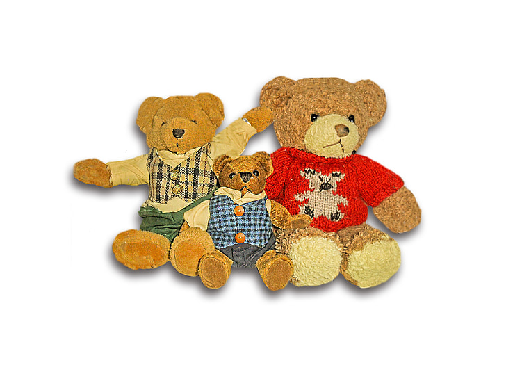 bear, children toys, bear family, soft toy, bear collection, cute, decor