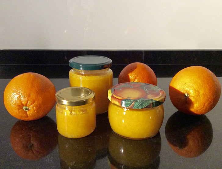 laranjas, geleia de laranja, delicioso, geleia, doce, frutas, comer
