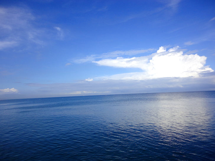 สีฟ้า, เมฆ, ทะเลลึก, ทะเลน้ำลึก, โอเชี่ยน, ฟิลิปปินส์, ทะเล