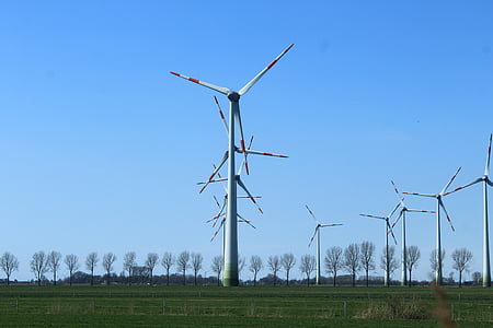 风力涡轮机, 风力发电, 风力发电, dithmarschen, 风公园