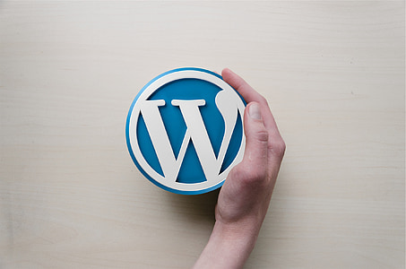 WordPress, main, logo, image de fond, Blogging, symbole, icône