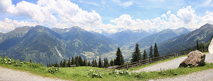 panorama, gastein, gastein valley, mountains, mountain range, outlook, sky