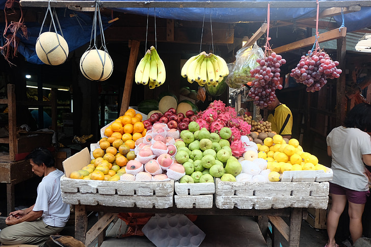 mercado, tradicional, fruta, personas, alimentos, tienda, viajes