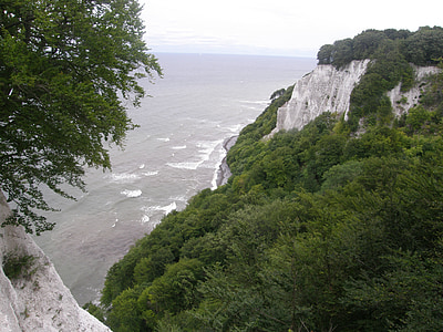 λευκά βράχια, νησί Rügen, Βαλτική θάλασσα, φύση, γκρεμό, στη θάλασσα, ακτογραμμή