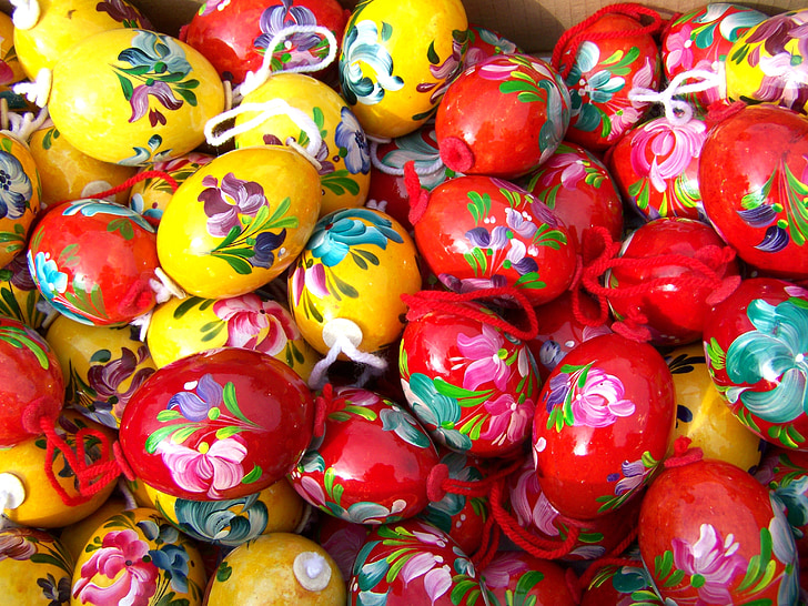 hand-painted easter eggs, easter eggs, easter