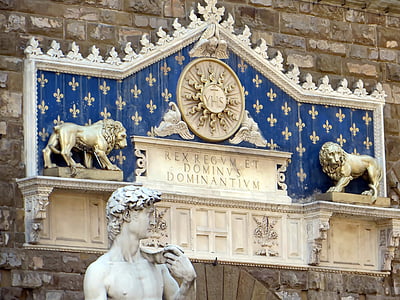 Italia, Firenze, Palazzo vecchio, veggen dekorasjon, valuta, Toscana, mosaikk