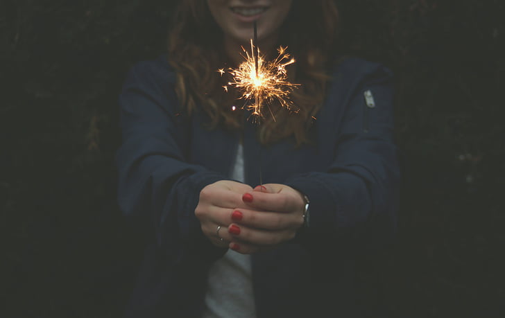 firework, light, person, sparkler, woman