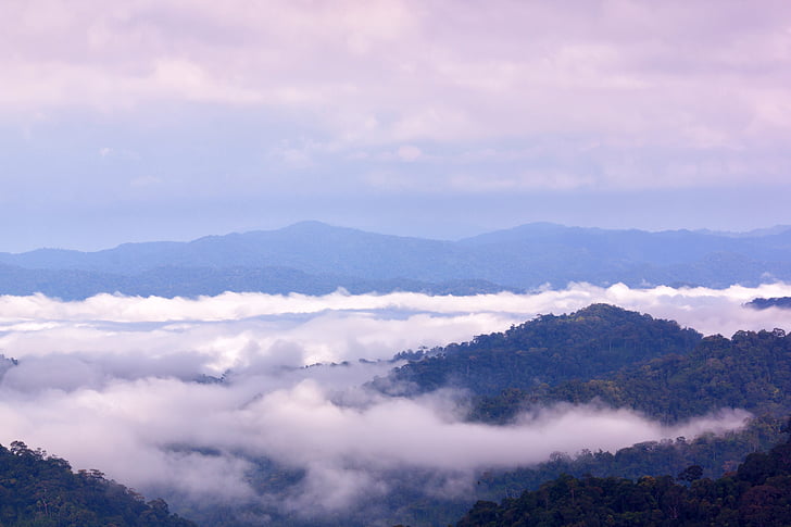 ceaţă, Munţii, ceata mare, ejaculare naţionale, Thailanda, punct de vedere, sus