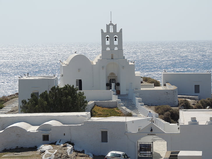 chrisopigi samostan, samostan, grčki, Otok, Sifnos, Grčka, Santorini
