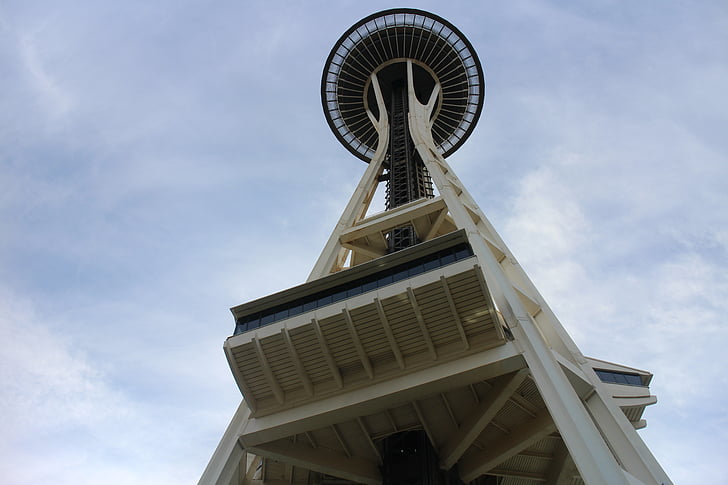 wieży Space needle, na podstawie, Architektura, turisattraktion, Seattle