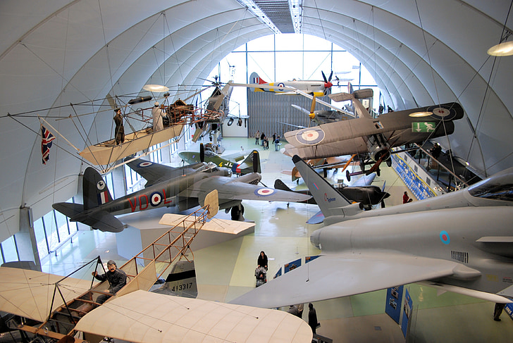 museum, aircraft, vintage, propeller, bi-wing, display