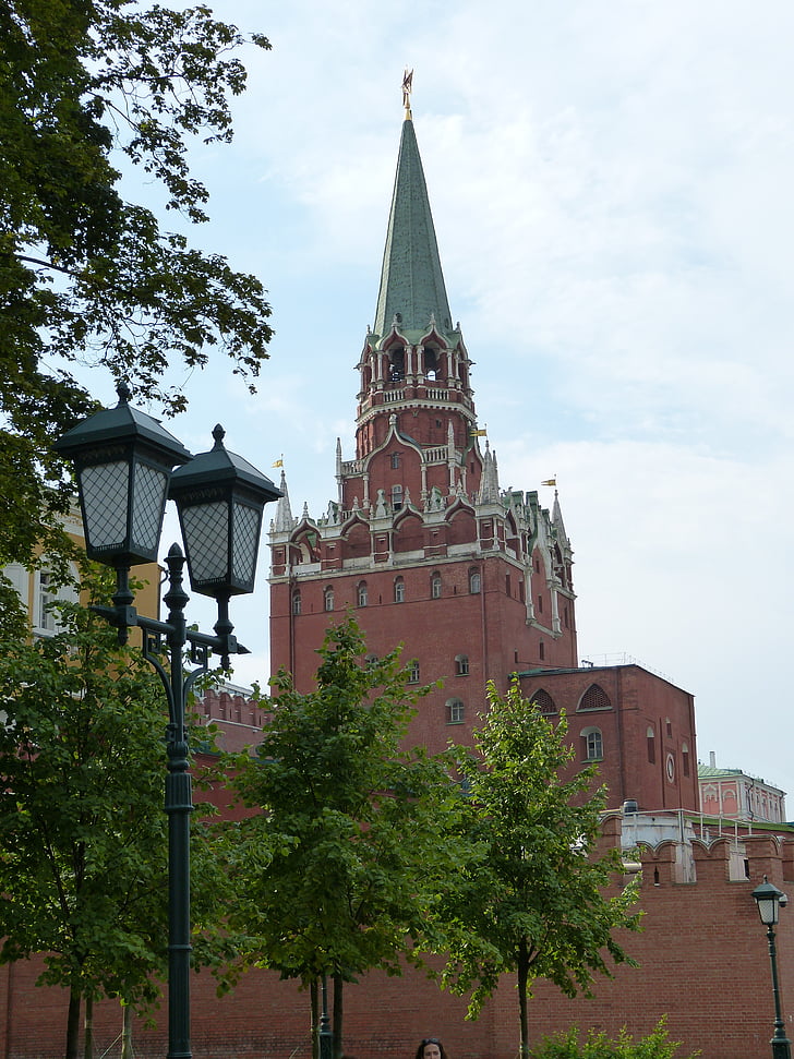 Moskou, Rusland, kapitaal, het platform, Kremlin, historisch, gevel