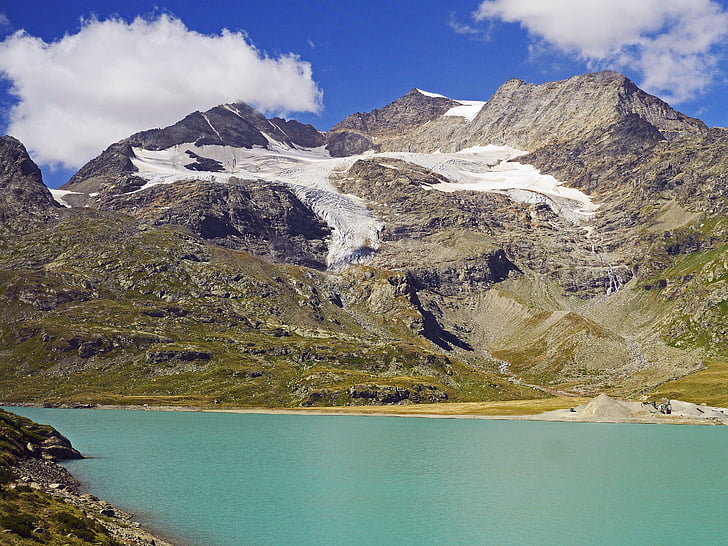 Bernina pass, Grisões, Suíça, Engadin, passar, montanhas, Alpina