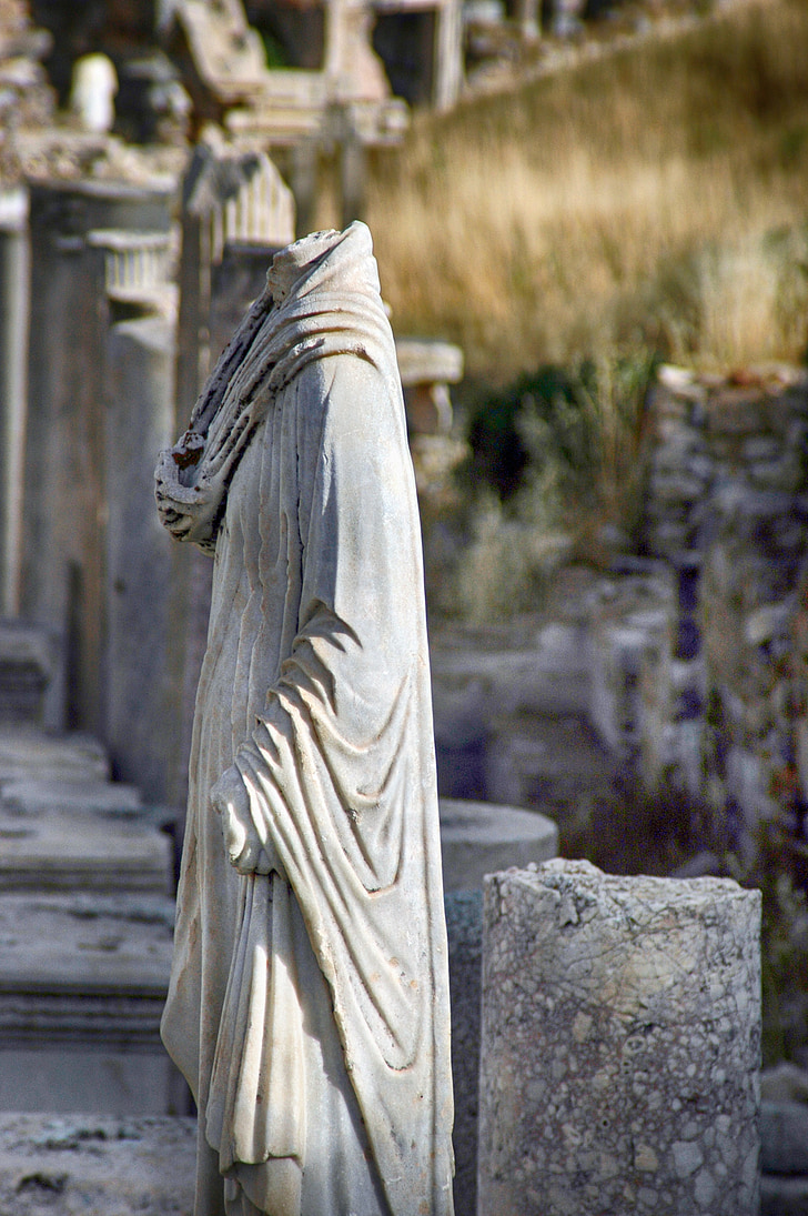 ερείπια, παραμένει, Έφεσος, Ελληνική πόλη, Μικράς Ασίας, άγαλμα, Πιερ