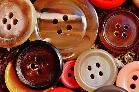 buttons, 4 holes, colorful, close, button, color