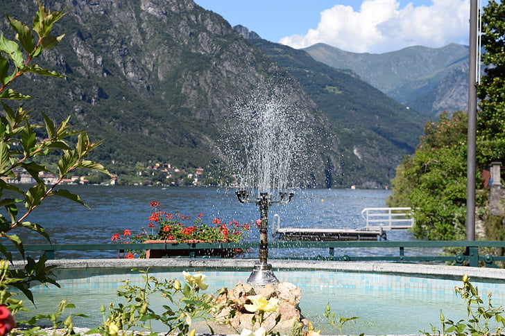 Fontana, tó, Lugano, Lombardia, Olaszország, víz