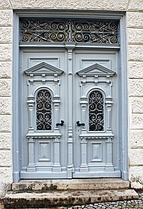 Holztür, Tür, Eingang, kunstvoll, Historismus, zweiflügelige Tür, alt
