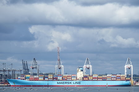 containerfartyg, fartyg, behållare, ta bort, hamn, Frakt, industrin