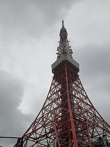 東京タワー, 東京, 観光, 上, 霧, 雨, 天気