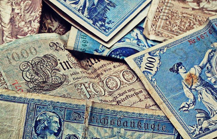 Notă de Banca, Imperial bancnote, moneda, inflaţia, Germania, marca, facturile